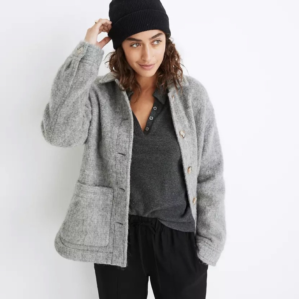 Madewell Grey Walton Wool Shirt Jacket XXS